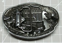 American Trucker Belt Buckle American Flag Colors Semi Truck A112