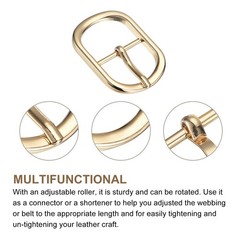 4Pcs 0.94&Prime; Single Prong Belt Buckle Oval Center Bar Buckles for Belt, Gold