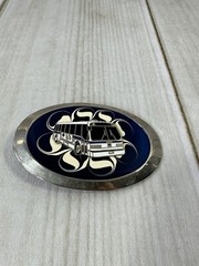 Bus Enamel belt buckle Blue White Transportation Drivers