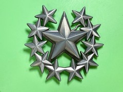 Eleven Five Pointed Star Cutout Silver Color Western Style LARGE Belt Buckle