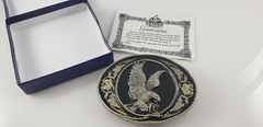 1991 Enamel Eagle Oval Siskiyou-Bergamot Metal Buckle