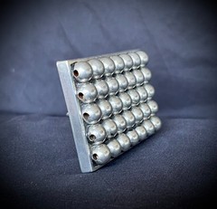 Belt Buckle Industrial Minimalist Sphere Grid Silver 2.75” OOAK Darren McNeese