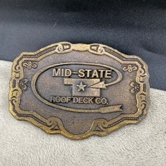 Vintage Hit Mid-State Roof Deck Co. Line USA Belt Buckle