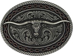 Montana Silversmiths Longhorn Collection Western Attitude Belt Buckle