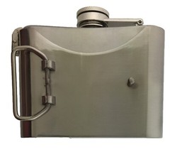 Flask Belt Buckle Gothic Tribal Chrome Western Silver Halloween Tattoo Topac Gun