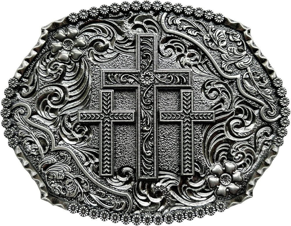 Religious Cross Western Belt Buckles,Cowboy Belt Buckle Cowgirl Faith BeltBuckle