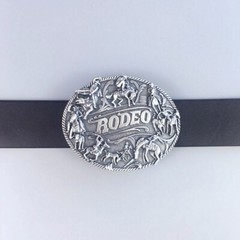 Vintage Silver Plated Rodeo Cowboy Man Western Belt Buckle Boucle de ceinture