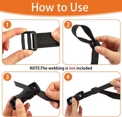 6Set 1in Quick Release Buckle Heavy Duty Strap Clips Dog Collar Backpack