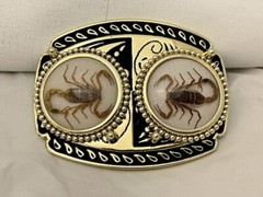 Gold tone Scorpion Belt Buckle and Bolo Set