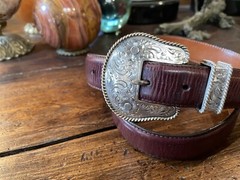 Wage James Reid Dgn Sterling Silver 14k Overlay Belt Buckle 34-36”-1.1/8”✅