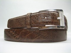 Sterling silver 925 buckle with Genuine Ostrich 30 mm belt by SHANTPETER U.S.A.