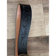 Tony lama Montana Silversmith Tooled Leather Belt California Buckle Mens 34 NWOT