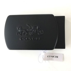 COACH Boxed Horse and Carriage Plaque Belt Buckle for 38mm Belts, Black, CE865