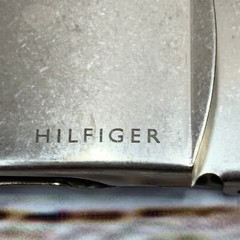 Tommy Hilfiger Belt Buckle Silver-Tone Metal Rectangular Slide Closure