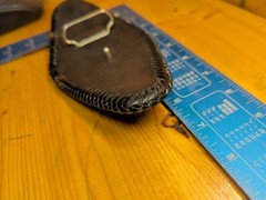 Vintage Leather Beaded Harley Belt Buckle Leather Back 1970s Possibly 1 Of 1
