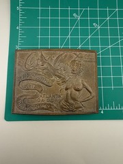 Coca-Cola Brass Belt Buckle Nude Lady Art Design Heavy Vintage Cast Brass