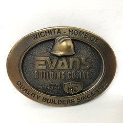 VTG Evans Building Construction Wichita Belt Buckle We Are Family Mid Continent