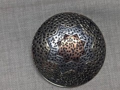 vinage LARGE belt buckle METALCRAFT cowboy WESTERN brutalist *damage*