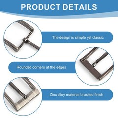 Men&rsquo;s Belt Buckle, Metal Belt Buckle, 40 mm, Snap Fastener, Square…