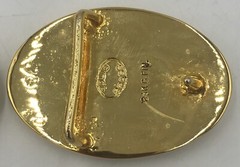 Vintage Sail Boat Belt Buckles Solid Brass Leather 24K G. Fin. & Silver Finish