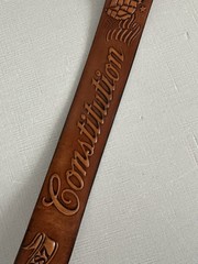 USA commerative 200th anniversary leather belt & buckle, Sz M 34-36, America!