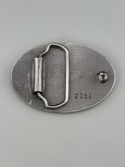 Diesel Locomotive Train Belt Buckle Railroad Enamel Oval Americana Vintage