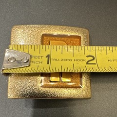Lee Gold Tone Rectangular Logo Belt Buckle Raised R, Fits 1.5in Belt. 863