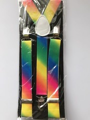 Men Lady Girl Boy retro Rainbow Colorful Multi color Party Brace Suspender belt