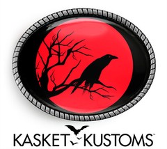 Raven Belt Buckle – Crow Silhouette Horror Halloween Handmade Belt Buckle – 648