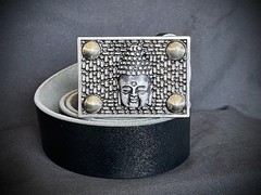 Buddha Belt Buckle Handmade Zen Spiritual 3.75” OOAK Darren McNeese