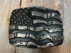 United States American Flag Engraved Patriotic – #6386 Chrome Brand Belt Buckle