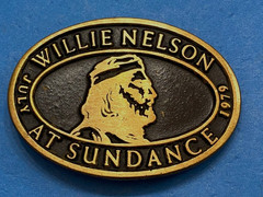 Vintage Rare WILLIE NELSON AT SUNDANCE 4th of JULY 1979 Picnic Belt Buckle