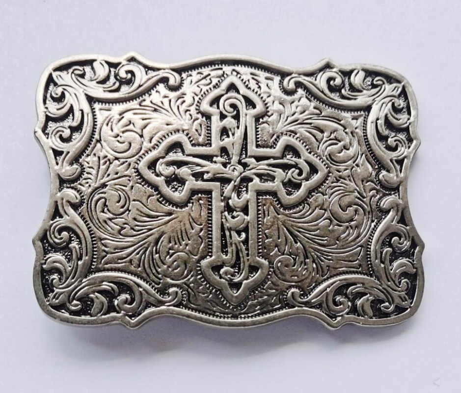 Cross Retro Western Cowboy Belt Buckle for Men & Women Fits 1.5in Belt