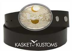 Minimalist Sun and Moon Belt Buckle – Celestial Handmade Silver Buckle – 918-2