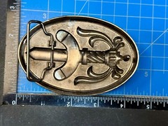 Cavalry Swords Weapon Black Color Mens Oval Vintage Belt Buckle
