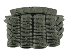 ALL IN POKER BET Gambling Las Vegas Casino Belt Buckle gun-metal gray Finished
