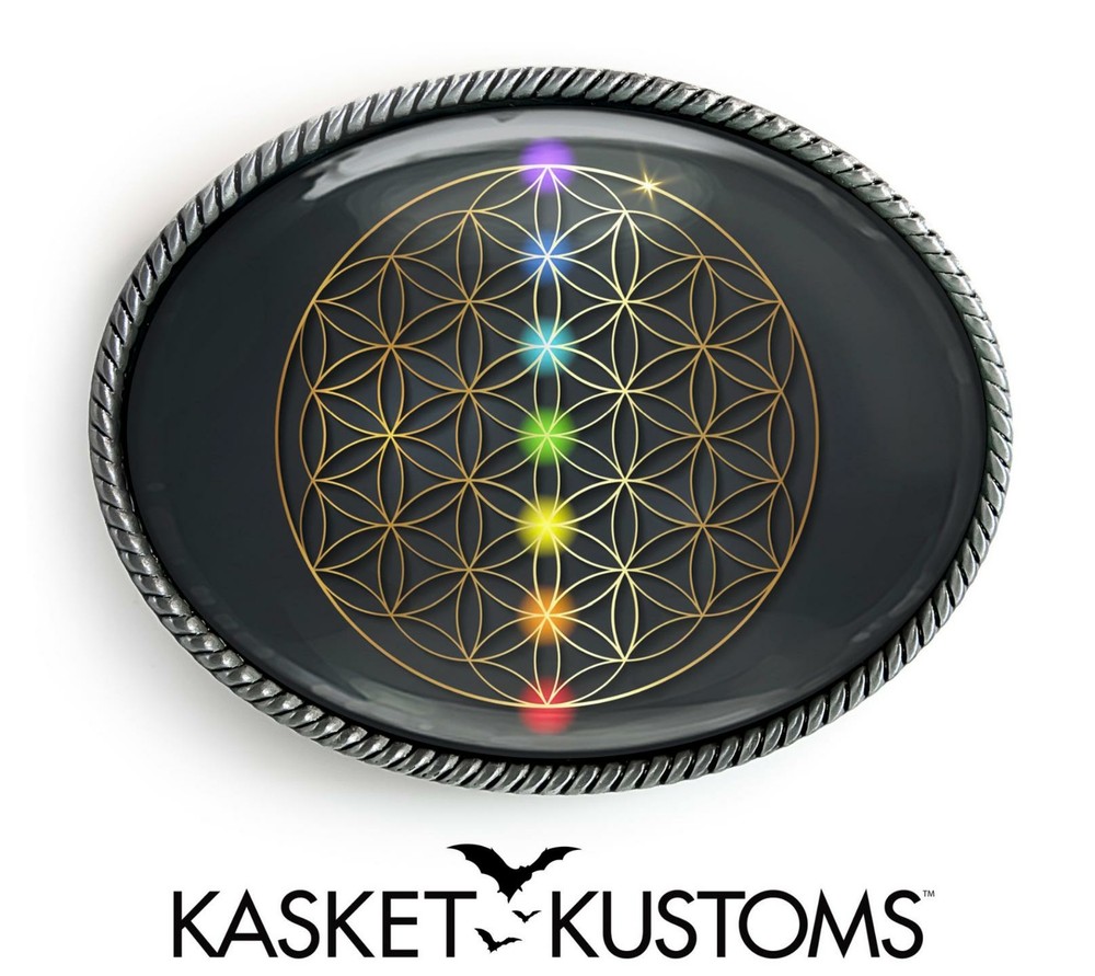 Chakra Sacred Geometry Belt Buckle – Handmade Accessory Gift – 794