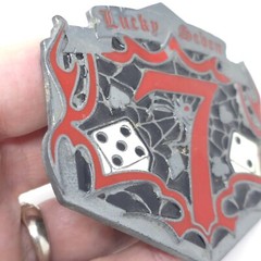 Lucky Seben 7 Seven’s Vegas gambling dice 04 Great American Products belt buckle