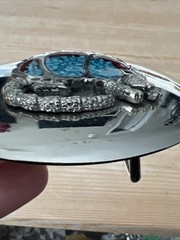 Vintage Armadillo WESTERN Handcrafted belt buckle Inlay Stones TURQUOISE Red