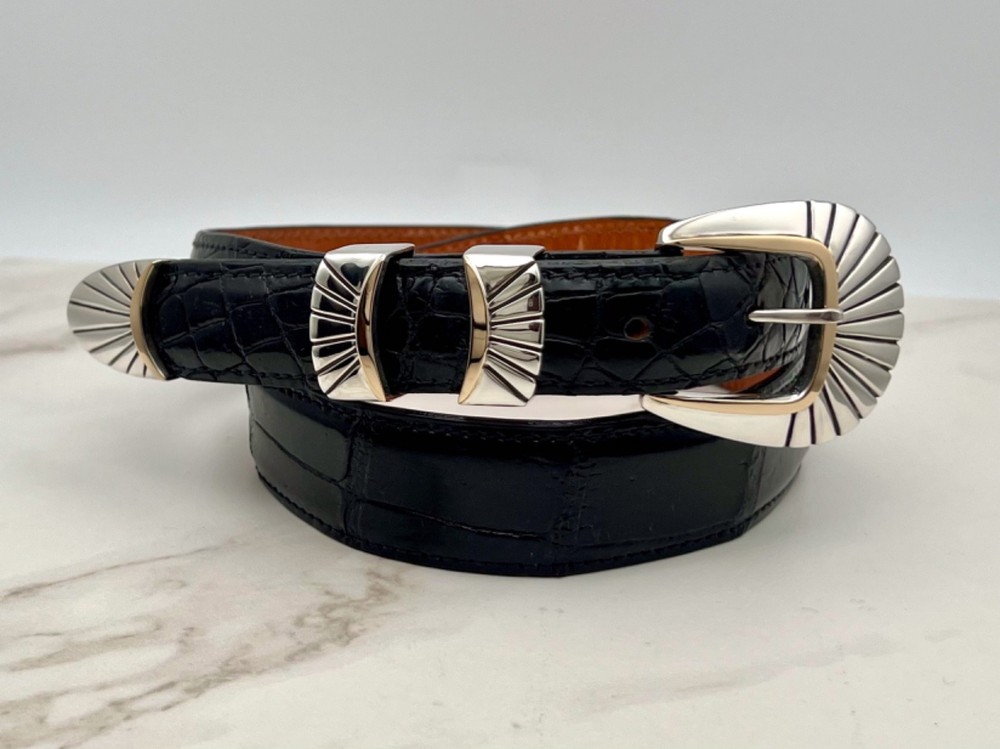 BG Mudd BGM .925 Sterling 14K Gold Tom Taylor Santa Fe 1” buckle set