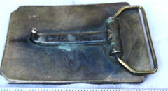 Vintage Solid Brass Western Belt Buckle Wells Fargo and Company 3 1/2&Prime; x 2 1/2&Prime;