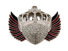 Men Women Crown Belt Buckle Blinged Rhinestone Iced Cowgirl Out Queen Fashion