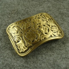 Heavy duty Solid Brass print Flowers Classical Men&rsquo;s Belt Buckles for 1.5&Prime; Belt