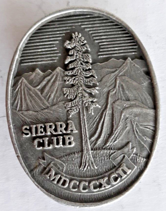 vintage oval Sierra Club pewter belt buckle 1977 by IMC 2.5&Prime; tall 2&Prime; wide