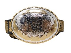 Belt Buckle Dimond Letter M Cowboy Sliver,Gold,Metal