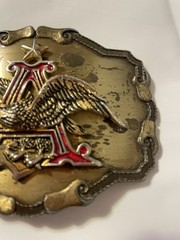 Vintage Anheuser Busch Flying Eagle Logo Belt Buckle Raintree Buckles 1977
