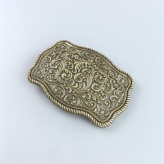 Antique Bronze Western Flower Pattern Rectangle Belt Buckle Boucle de Ceinture