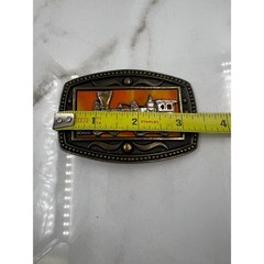 Vtg Steam Train Railroad Locomotive Belt Buckle CII New York