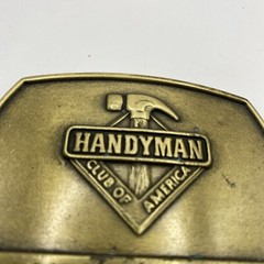 VTG 1996 Handyman Club Of America Life Member Belt Buckle Trucker Brass 3×2.5”
