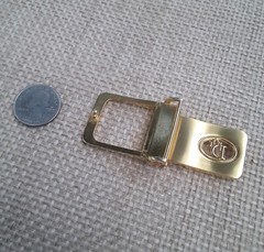 Men&rsquo;s Christian Dior Gold Toned Logo Sawtooth Clamp Belt Buckle Made in Spain